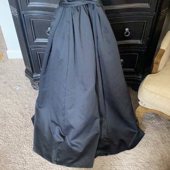 En Francais by Huey Waltzer Formal Black Satin Dress  Size 12 - Picture 2 of 7